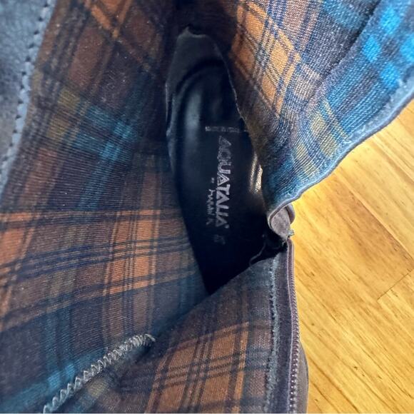 Aquatalia Dark Brown Suede Leather Side Zip Heeled Boots Size 8.5 - Picture 2 of 7